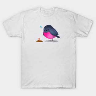 Australian Robin and Earthworm T-Shirt